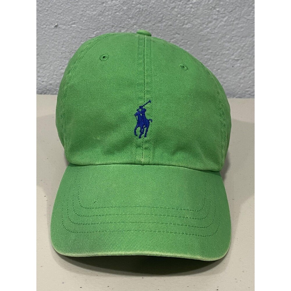 Polo Ralph Lauren Hat Cap Strap Back Mens One Size Green Cotton Twill Pony